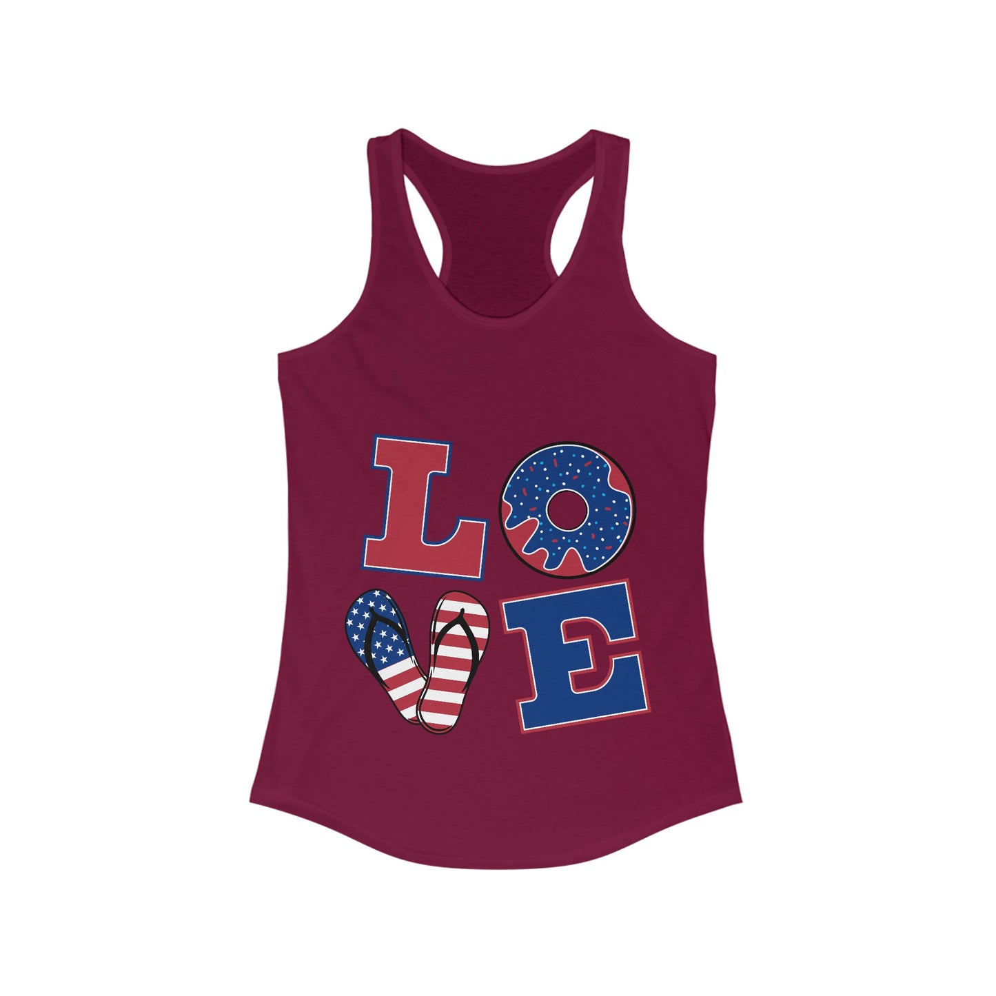 LOVE 4th of July Racerback Tank