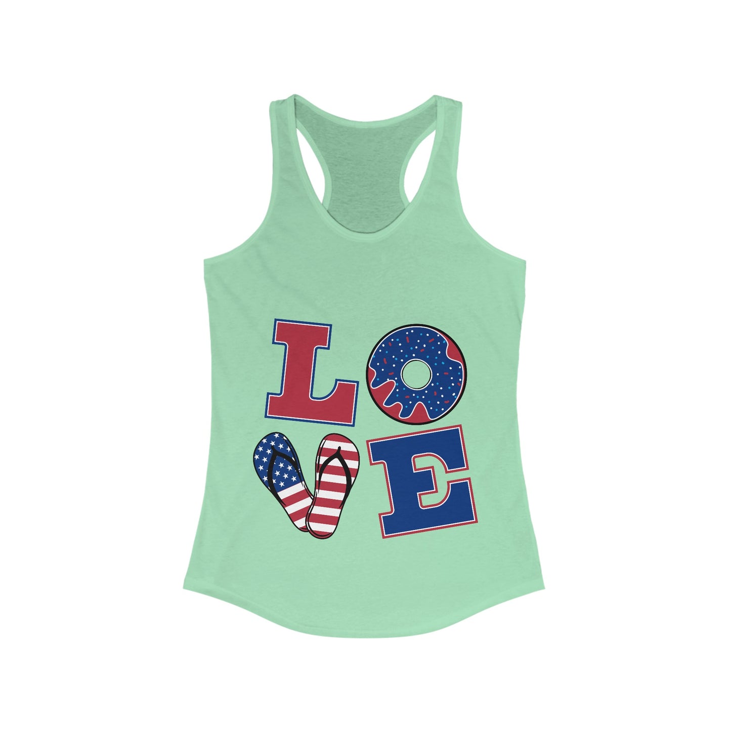 LOVE 4th of July Racerback Tank