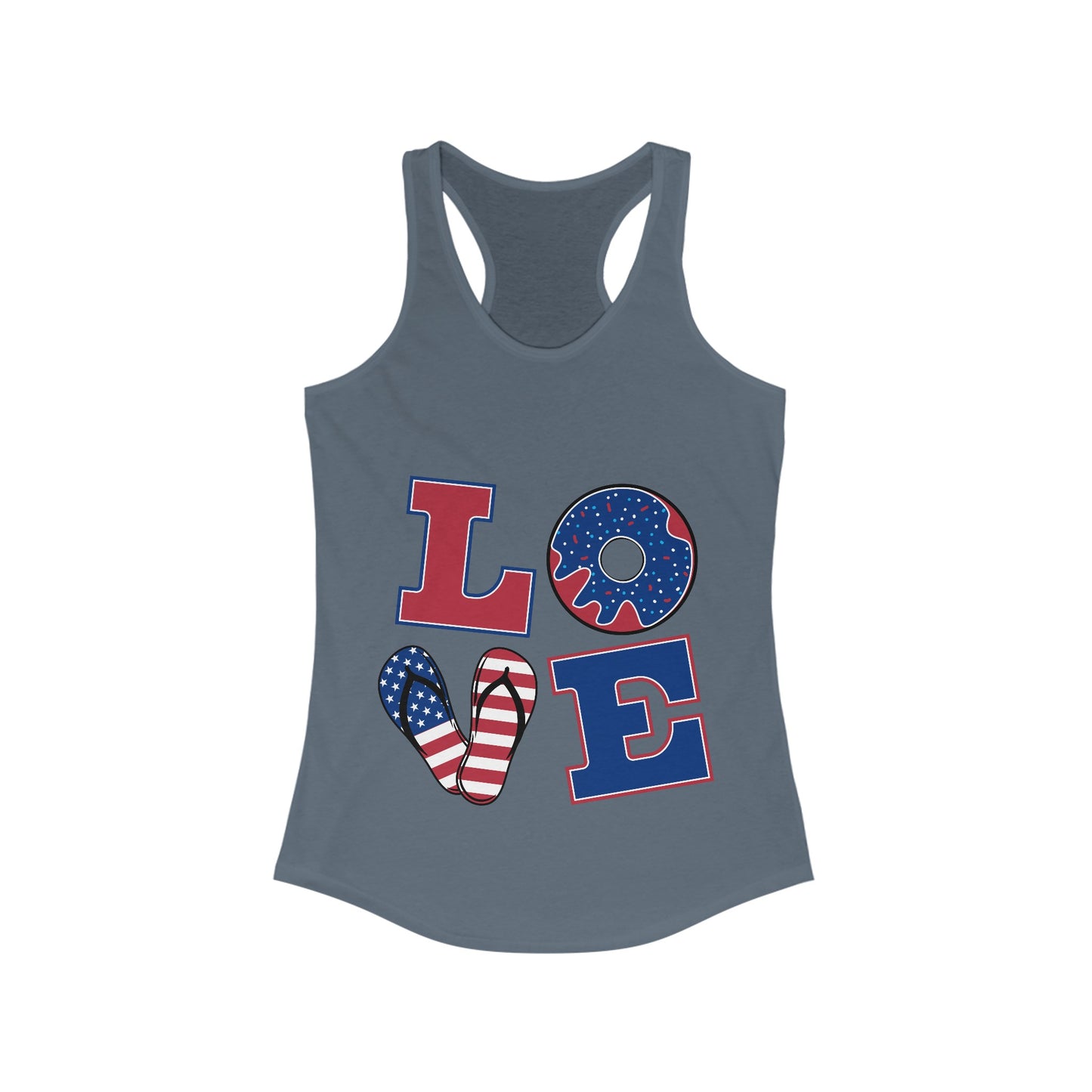 LOVE 4th of July Racerback Tank