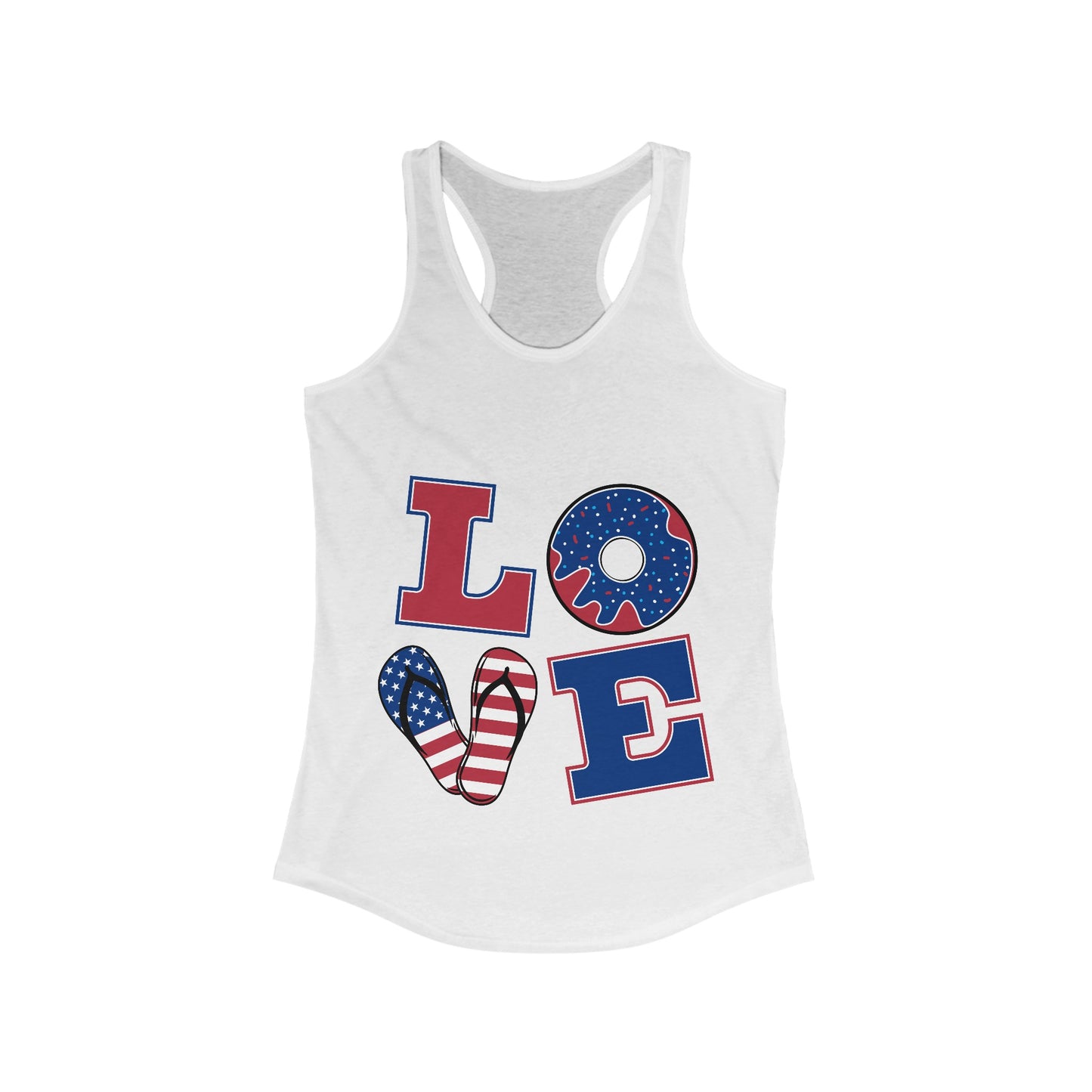 LOVE 4th of July Racerback Tank