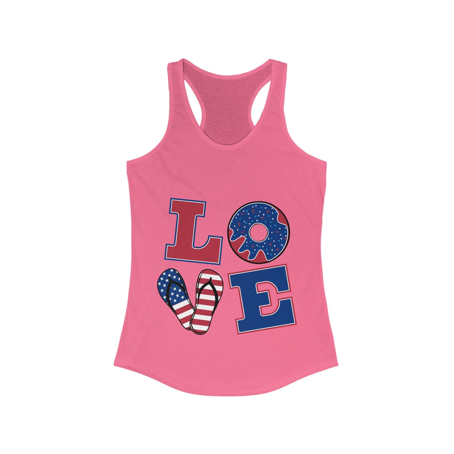 LOVE 4th of July Racerback Tank