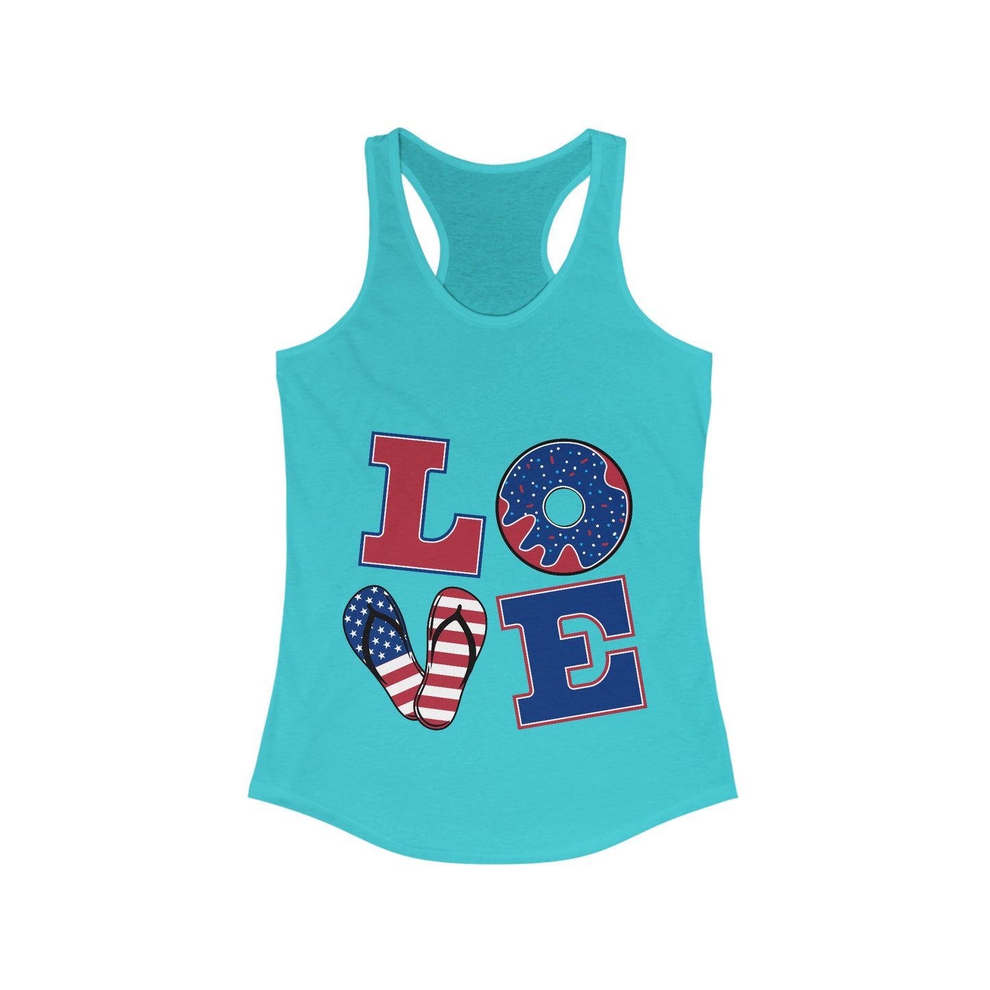 LOVE 4th of July Racerback Tank